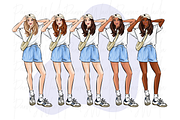 Fashion Girls 50 clipart set, a Person Illustration by Parinaz Wadia Design (Thumbnail 6 of 10)