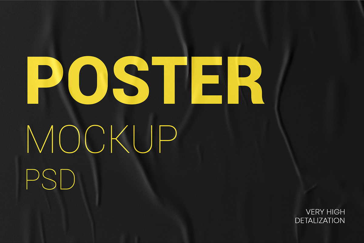 Crumpled Poster Mockup Set, a Print Template by Graphic Bird (Photo 5 of 5)
