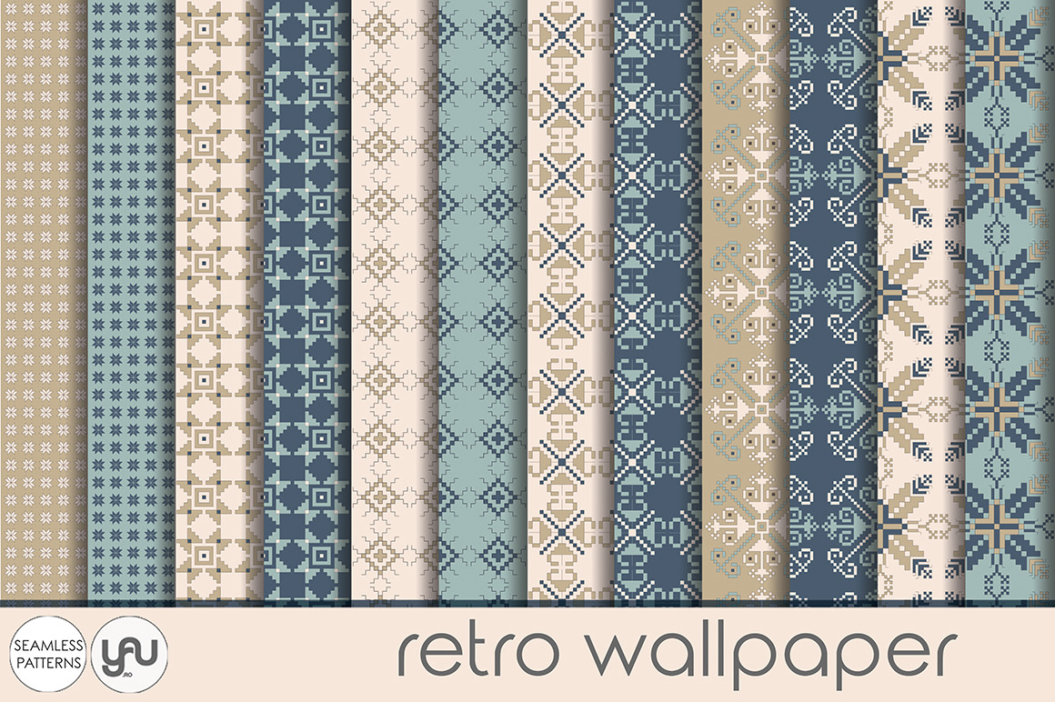 Retro digital paper: RETRO WALLPAPER, a Pattern Graphic by ...