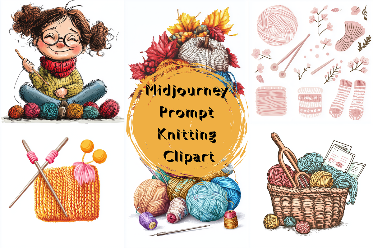 Prompt Knitting Clipart, a Decorative Illustration by Creative design (Photo 1 of 7)