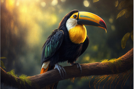 a tucan perched on a tree branch, an Animal Photo by Sergey Kotenev