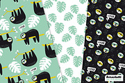 Sloth mint Digital Paper and Clipart, a Pattern Graphic by kaeselotti (Thumbnail 2 of 5)