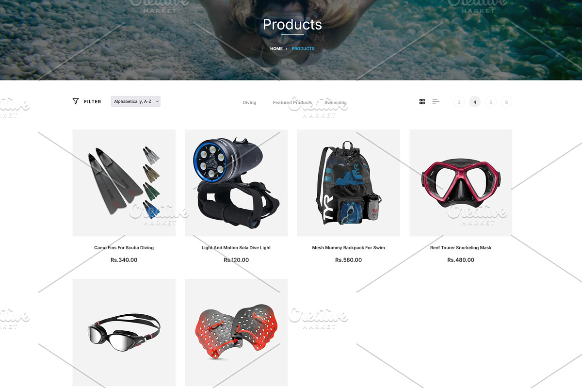 Diving & Swimming Shopify Theme, a Shopify Template by HasnainDEV (Photo 3 of 4)