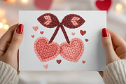 Faux Crochet Valentines Day Cherry, an Illustration by Canvas Craft (Thumbnail 5 of 7)