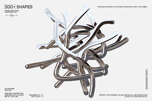 300 Abstract Chrome Shapes Pack