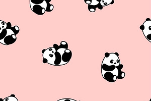 Seamless Pattern Baby Panda