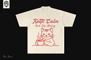 Cute Cat Coffee Lover T-shirt Design, an Animal Illustration by shaondesigns (Thumbnail 4 of 4)