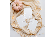 Autumn 3 Cards Mockup Pumpkin, a Product Mockup by TatiMockup (Thumbnail 1 of 3)