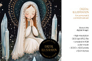 Virgin Mary With Halo Illustration, a Person Illustration by The Dutch Lady Designs (Thumbnail 4 of 4)