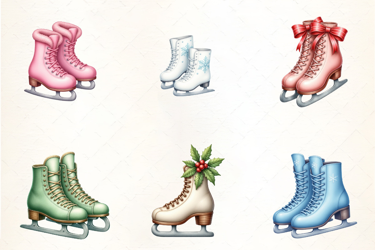 Winter Ice Skates Clipart, an Illustration by CrexoraLab (Photo 3 of 5)