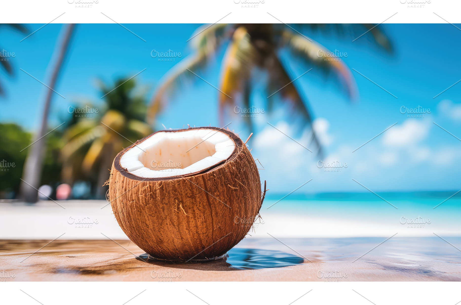 tree round coconut background ai, a Food & Drink Photo by pikepicture