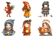 Winter Cottage Girl Watercolor, an Illustration by DreamArtGraphic (Thumbnail 5 of 5)