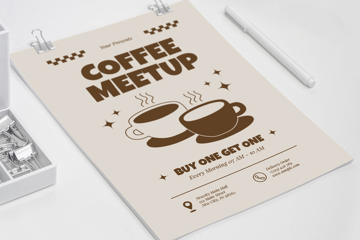 Coffee Meet Up Brown, a Flyer Template by Me55enjah Design (Photo 4 of 4)