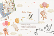 Hello baby - cute collection, an Animal Illustration by ElenaPlatovaArt (Thumbnail 1 of 11)