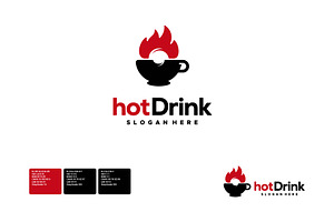 Set Of Hot Mug Logo Designs Concept