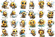 100 Cute Baby Bee PNG Cliparts, an Animal Illustration by Pati Charm Studio (Thumbnail 4 of 9)