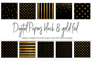 Digital Paper Black and Gold Foil, a Texture Graphic by Bumblebee (Thumbnail 1 of 2)