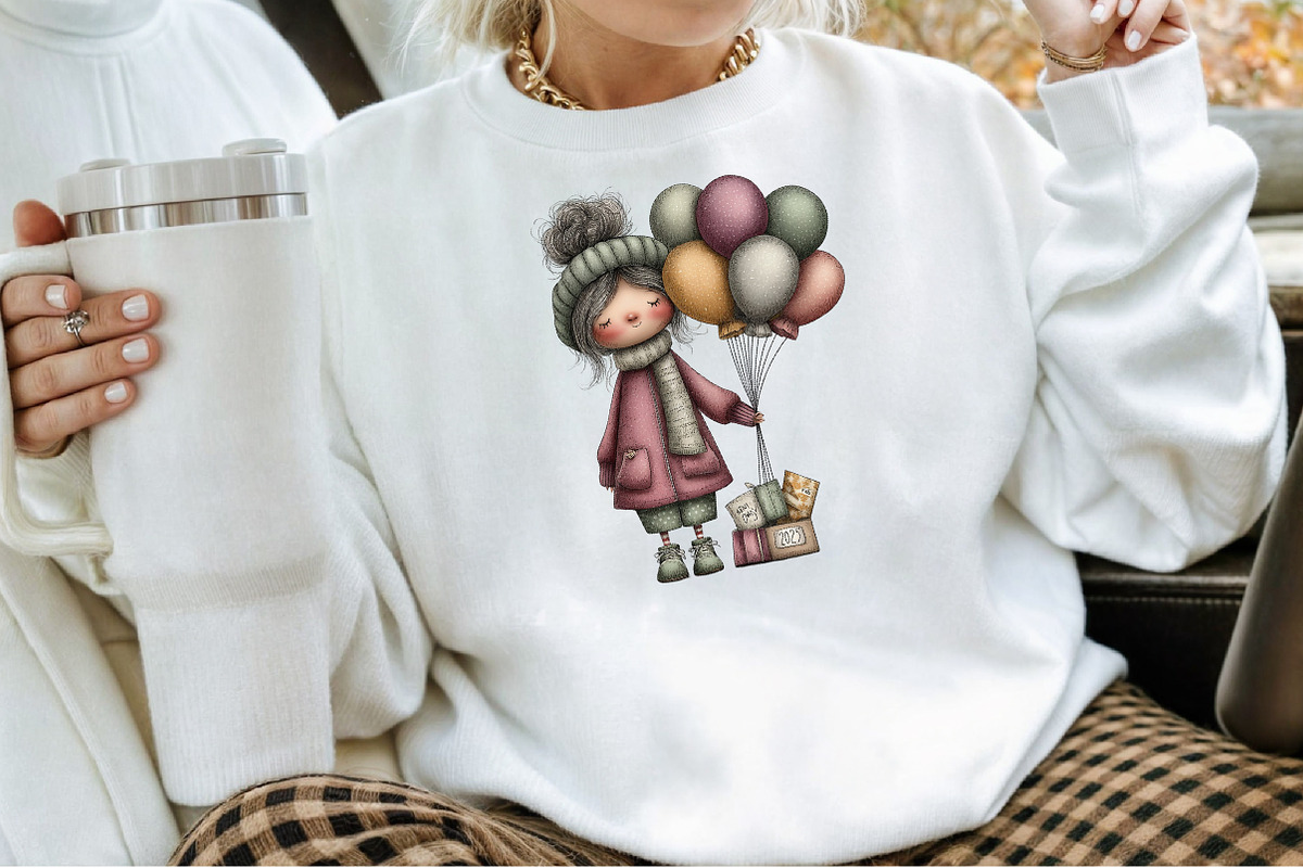Quirky New Year Girl Clipart, an Illustration by Sublimation Artist (Photo 4 of 6)