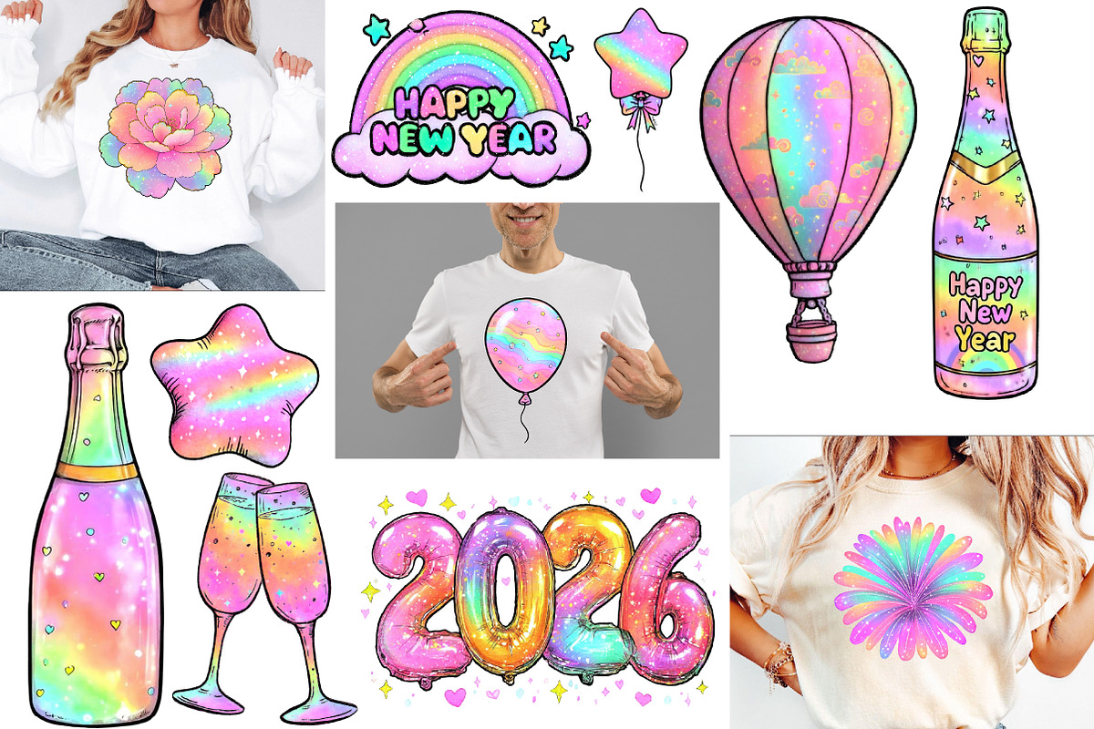Watercolor New year clipart, an Illustration by Designworld (Photo 3 of 6)