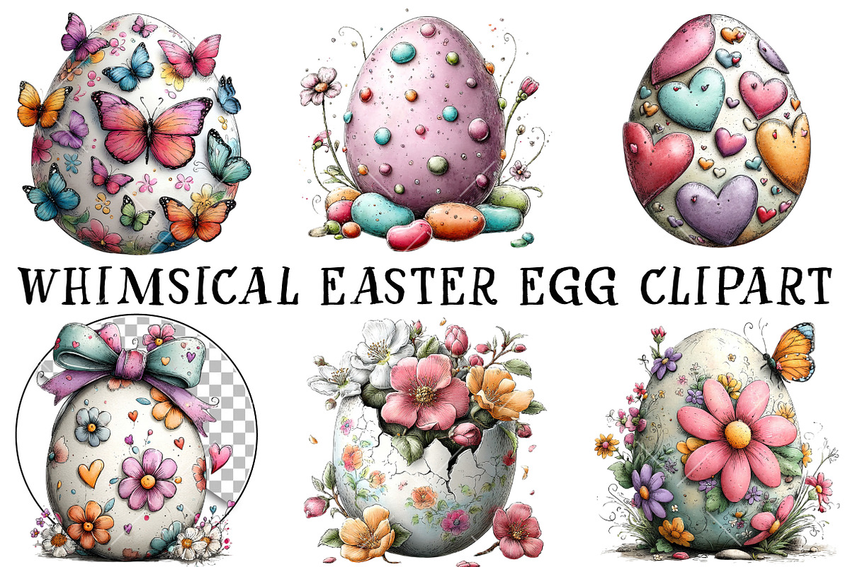 Whimsical Easter Egg Clipart, an Illustration by OK Design (Photo 2 of 6)