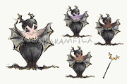 Halloween Witches Characters Clipart, a Seasonal Illustration by KaramfilaS (Thumbnail 6 of 10)