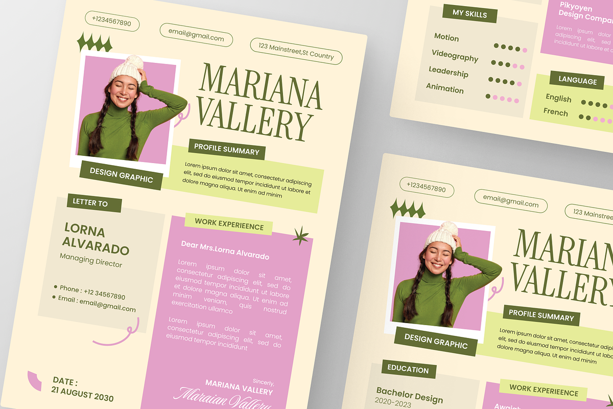 Modern Creative CV Resume, a Resume Template by Annora Studio (Photo 6 of 6)