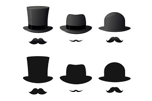 Mens hats and mustaches. Gentleman, an Object Illustration by Vectorbuum