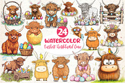 Easter Highland Cow Clipart, an Illustration by Dream Creation (Thumbnail 1 of 5)