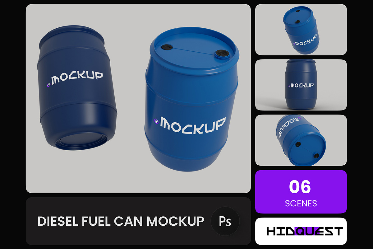 Diesel Fuel Can Mockup, a Packaging Mockup by hiddemaru (Photo 1 of 4)