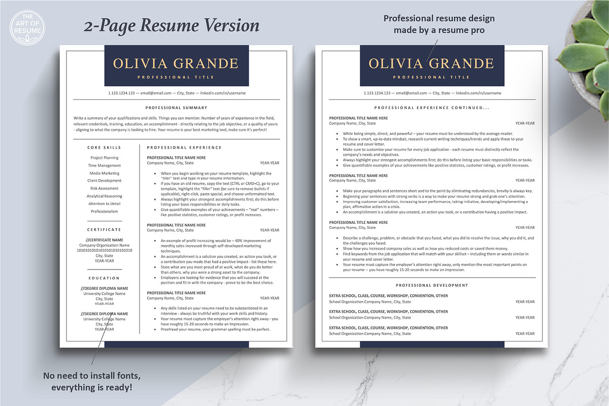 Editable Resume CV Template Design, a Resume Template by The Art of Resume (Photo 4 of 9)