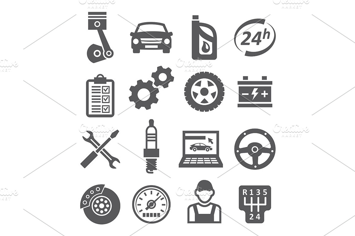 Auto Service Icons, an Icon by IhorZigor