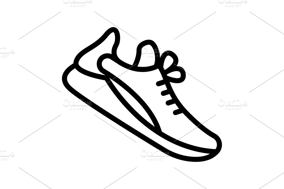 Shoes run black icon, an Outline Icon by Creative priyanka