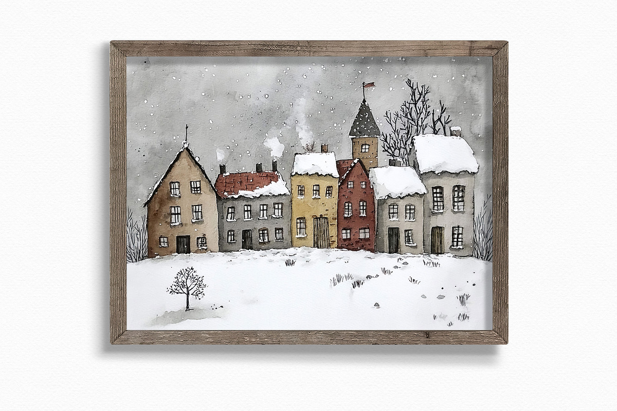 Winter Houses, a Decorative Illustration by rileyBgraphics (Photo 3 of 6)