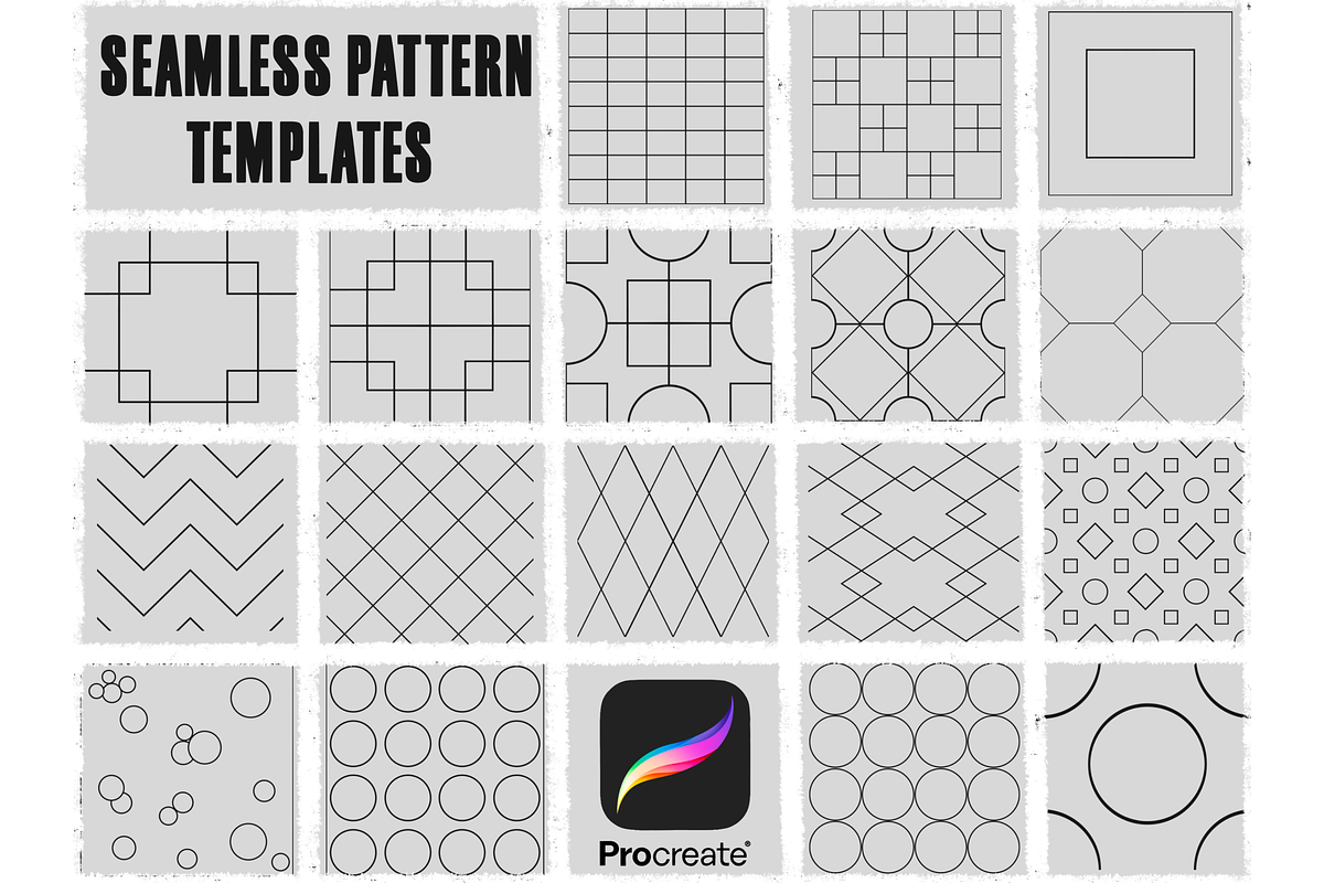 Pattern Builder Template Procreate, a Brush Add-On by TheWhiteCatLab (Photo 2 of 8)