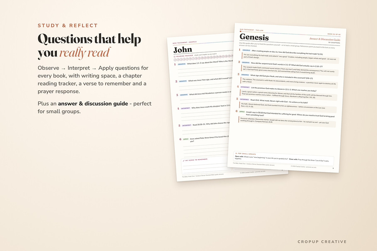 Bible Study Guide - All 66 Books, a Stationery Template by CropUp Creative (Photo 4 of 10)