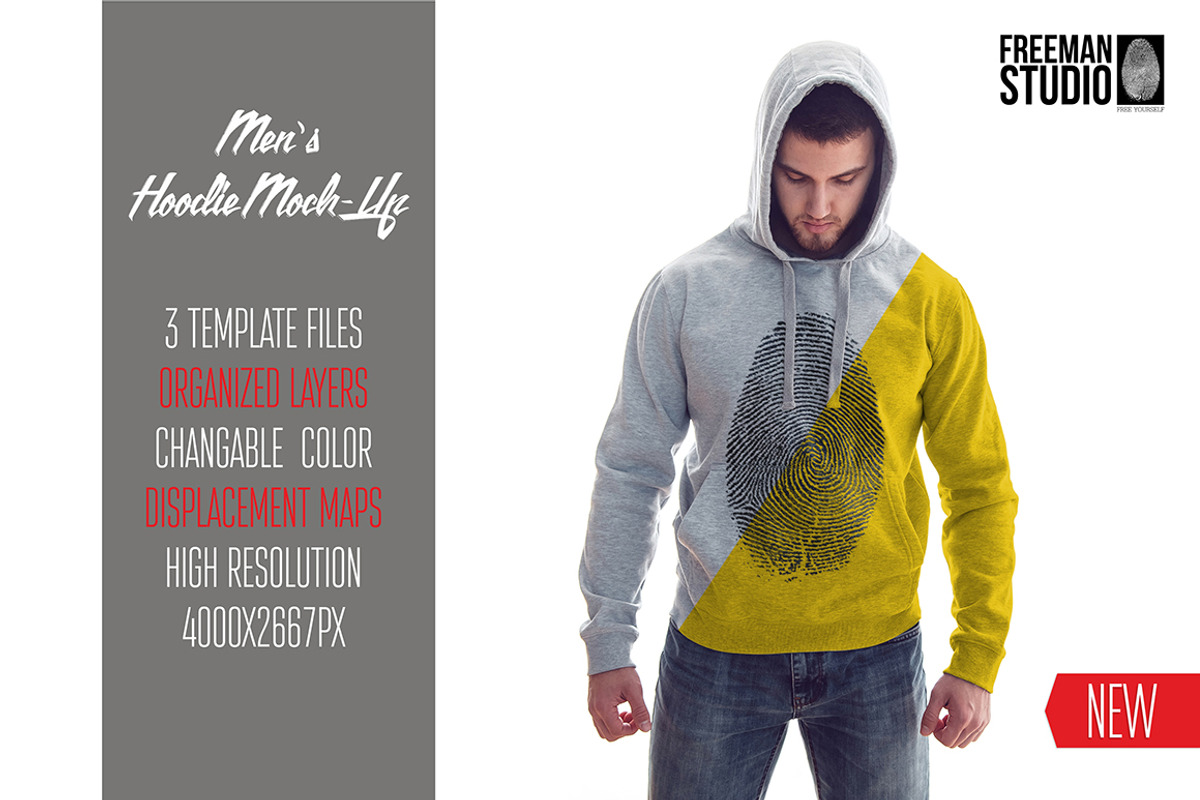 Men's Hoodie Mock-Up, a Hoody Mockup by Freeman Studio (Photo 1 of 6)