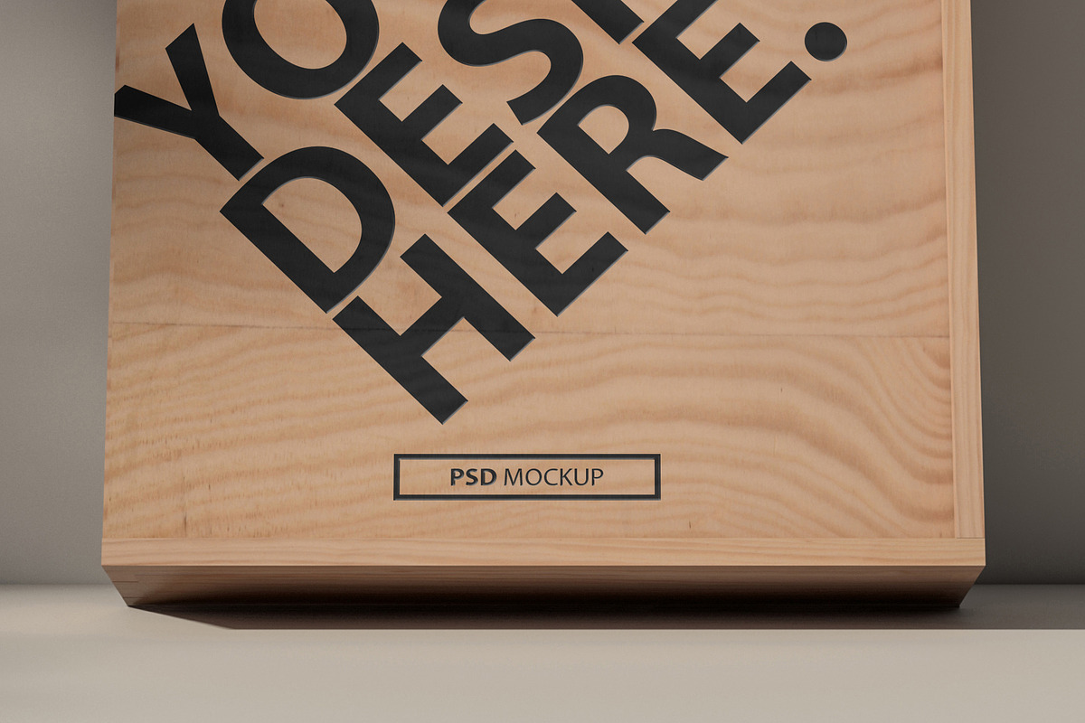 Wooden box PSD Mockup, a Packaging Mockup by GreatFruit (Photo 6 of 8)