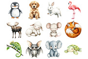 Watercolor Animal Clipart, a Seasonal Illustration by CitraGraphics (Thumbnail 3 of 4)