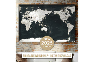 Vector World Map - Pacific View