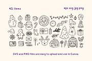 Christmas Winter Doodles | Line Art, a Seasonal Illustration by Kristina Chistiakova (Thumbnail 2 of 3)