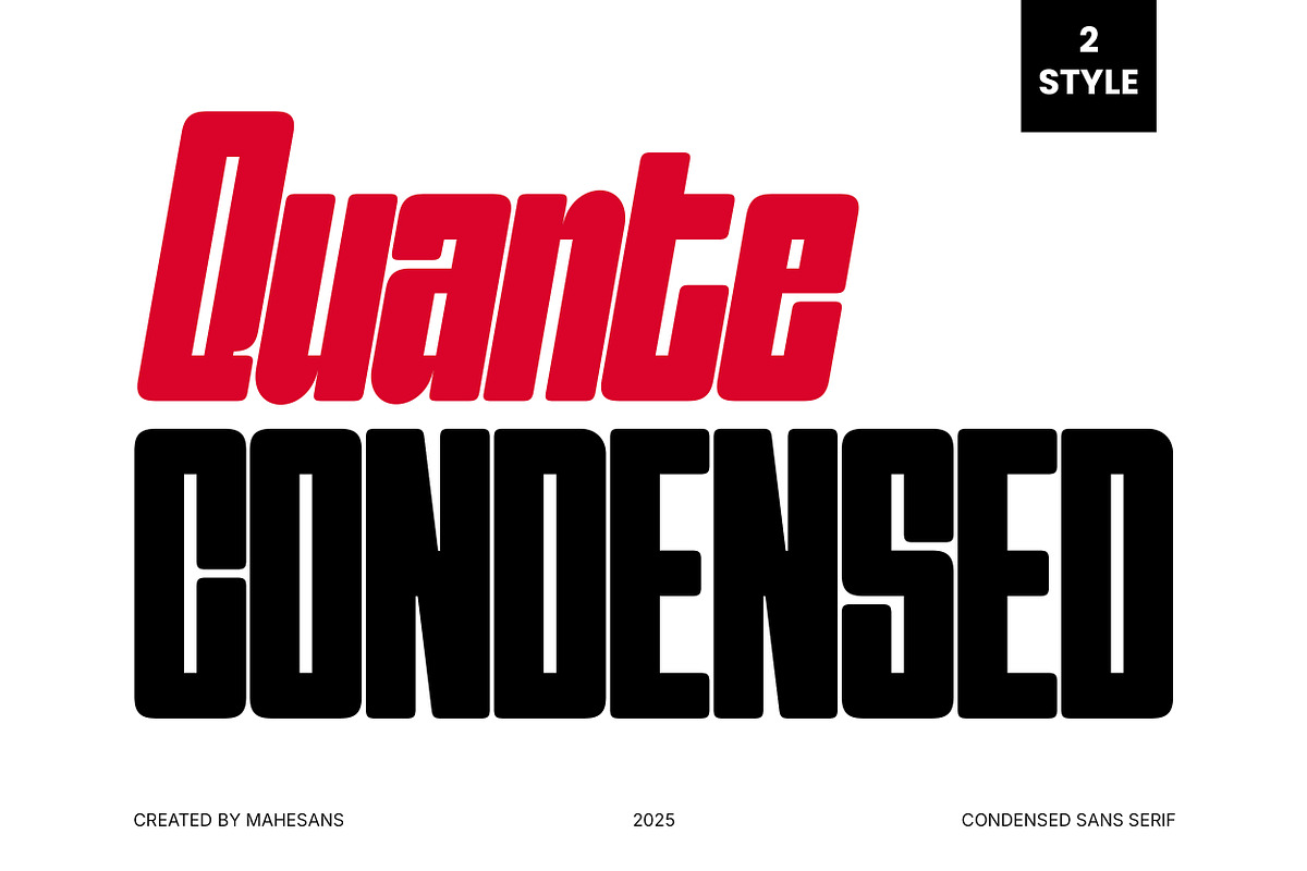 Quante Condensed | Bold Sans Serif, a Sans Serif Font by Mahesans Co (Photo 1 of 10)
