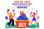 9 4th of July Independence Day, a Seasonal Illustration by denayunebgt (Thumbnail 1 of 3)