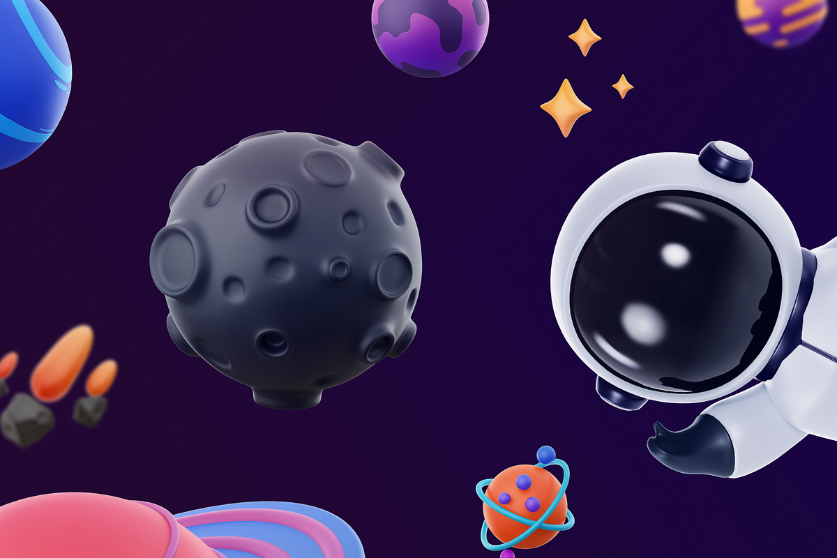 3D space icon pack, a Templates & Theme by Dope Design (Photo 5 of 9)