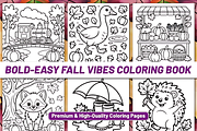 BOLD EASY FALL VIBES COLORING BOOK, a Seasonal Illustration by Design Station (Thumbnail 2 of 4)