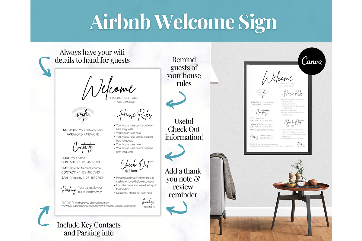 Airbnb HOST Bundle! 45+ Templates!, a Poster Template by Templatables (Photo 5 of 11)