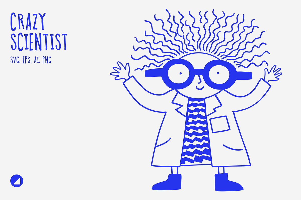Crazy Scientist Doodle Character, a Person Illustration by Danil Polshin