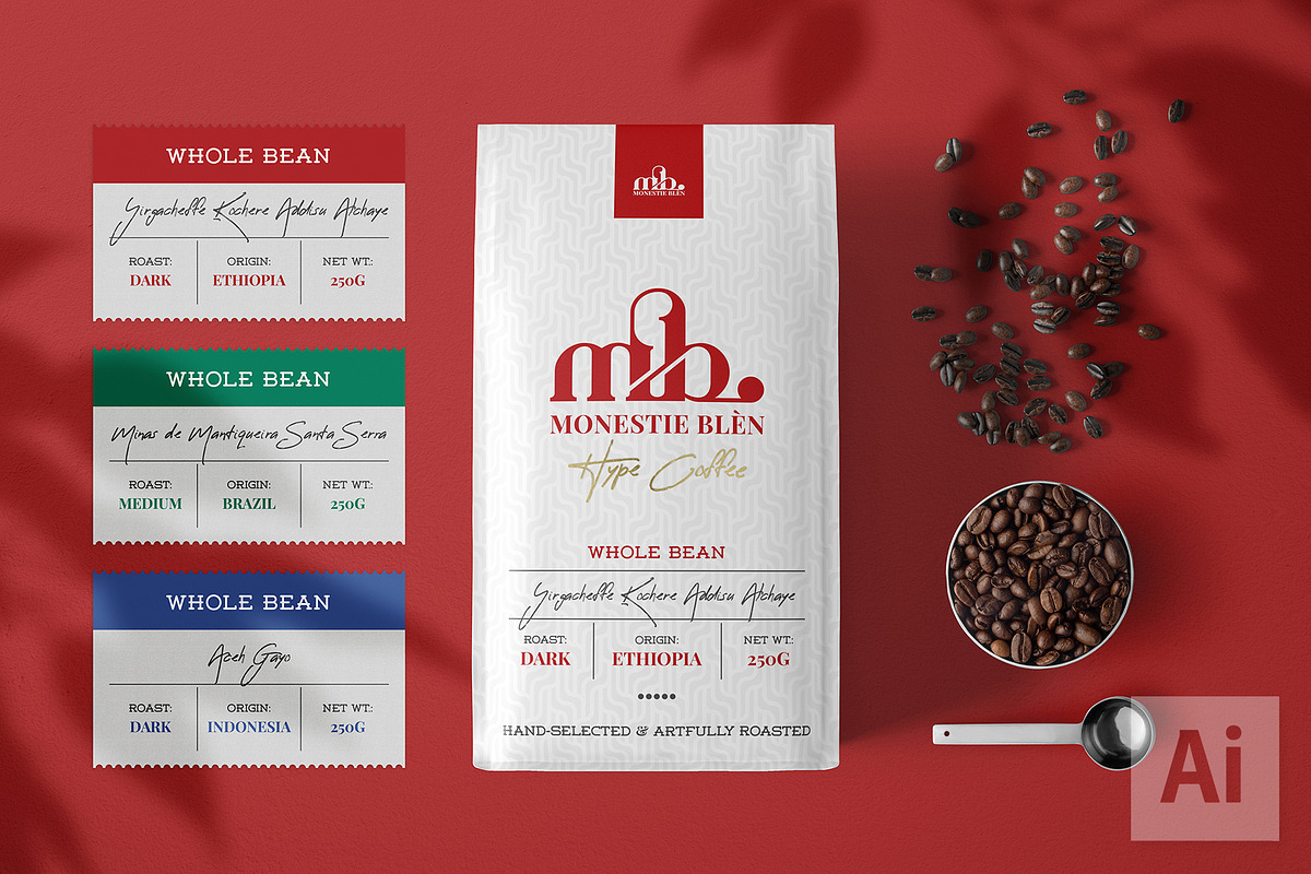Monestie Blen Hype Coffee Bag Ai, a Marketing Template by fisihsani (Photo 1 of 6)