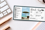 Beach Vacation Trip Ticket Template, an Invitation Template by Snapybiz (Thumbnail 10 of 10)