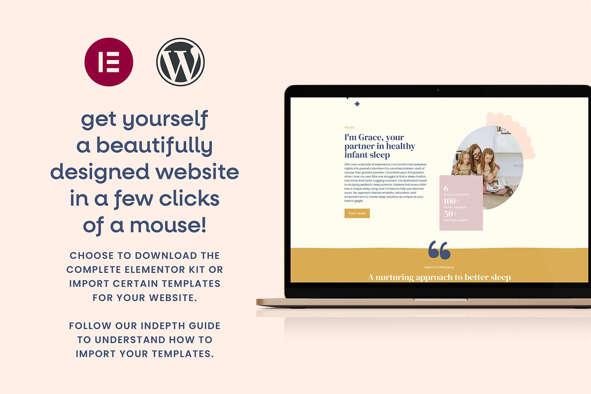 Sleep Coaching Elementor Template, a WordPress Template by Templatez.Co (Photo 3 of 7)