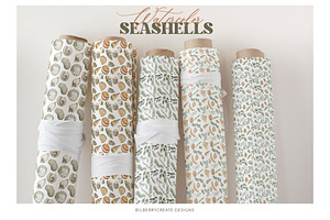 Watercolor Seashells Art Set